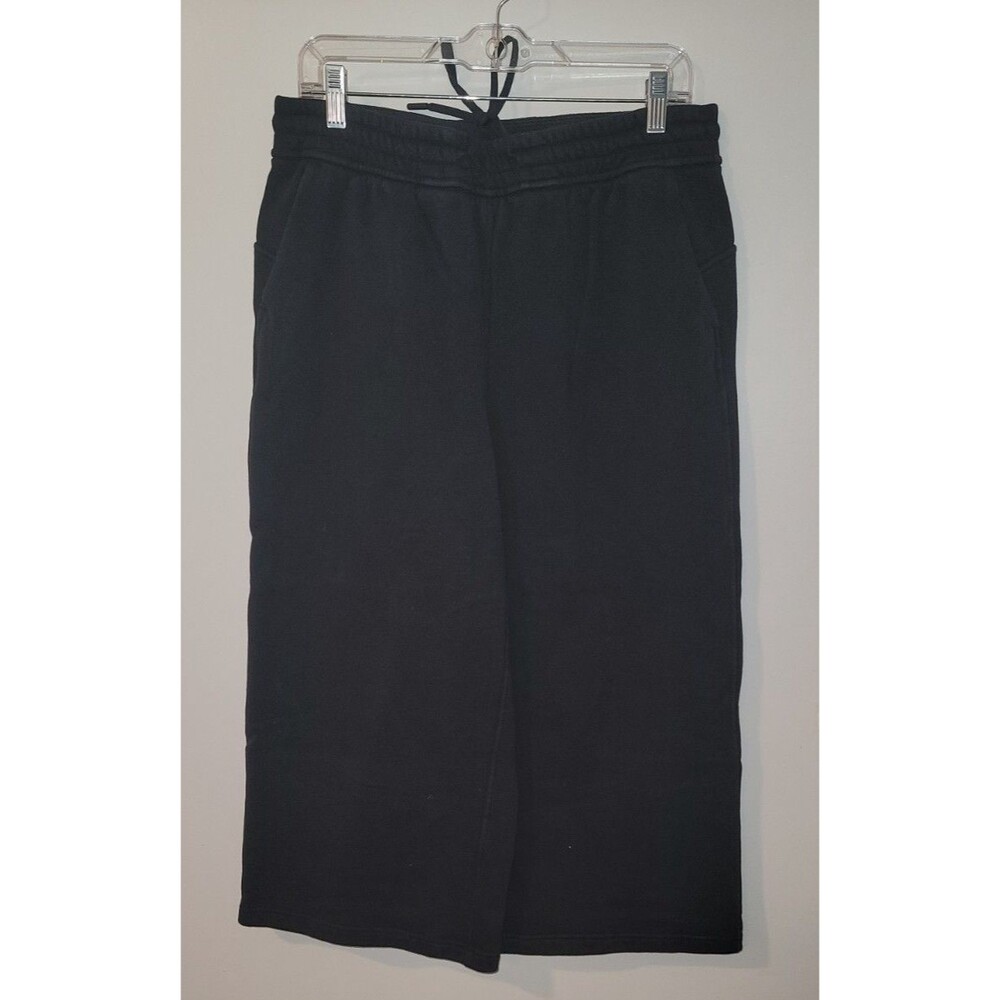 Lululemon Loungeful Wide Leg Cropped Pants Black Sz 10 Lounge Sweatpants